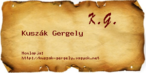 Kuszák Gergely névjegykártya