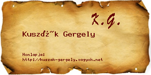 Kuszák Gergely névjegykártya