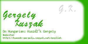 gergely kuszak business card